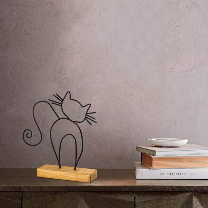 Aberto Design Objeto Decorativo Cat - Black